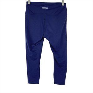 Nobull Crop Leggings Blue Solid Nylon Spandex Athletic Women's Medium